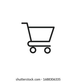 シンプルなショッピングカートの行アイコン 絵文字を1回書く 白い背景にベクターイラスト プレミアム品質シンボル モバイルアプリとウェブサイトのベクター画像サイン のベクター画像素材 ロイヤリティ フリー