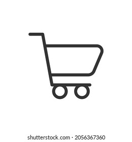 Simple shopping cart line icon. Premium symbol in stroke style. Design of shopping cart icon. Vector illustration.