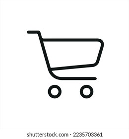 Simple shopping cart line icon. Stroke pictogram. Vector illustration isolated on a white background. Premium quality symbol. Vector sign for mobile app and web sites.