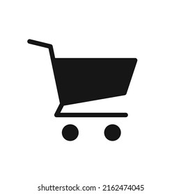 Una simple silueta de carrito de compras. Icono plano de ilustración vectorial para el diseño gráfico de la interfaz de usuario.