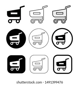 Simple shopping cart trolley icon sign design