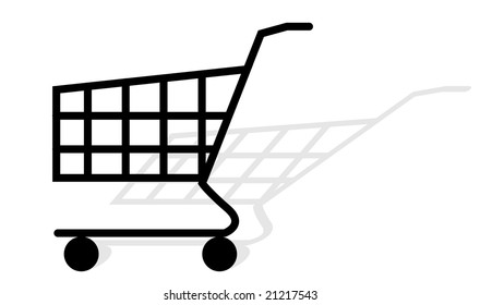 Simple shopping chart vector on white background