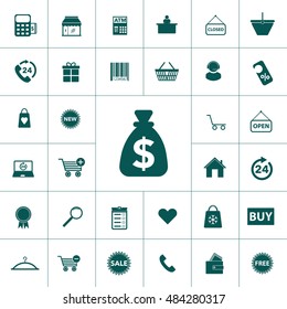 simple shopping icon set