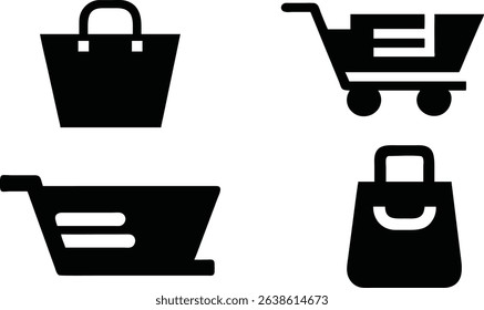 Simple Shopping Icons Set for E-commerce