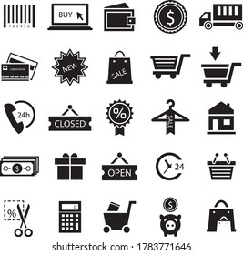 Einfache Shopping-Symbole.  Verwendung für Web- und mobile UI. Vektorgrafik.