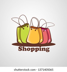 Simple shopping logo: Shopping bags