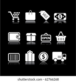 simple shopping on black