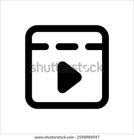 Simple short video icon representing brief video content or story features.