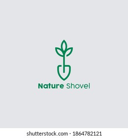 simple shovel for gardening logo vector