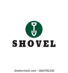pala simple para el vector del logotipo de jardinería