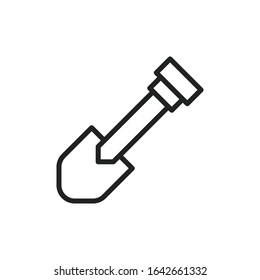 Simple shovel line icon. Stroke pictogram. Vector illustration isolated on a white background. Premium quality symbol. Vector sign for mobile app and web sites.