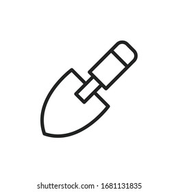 Icono de línea de pala simple. Pictograma de trazo. Ilustración vectorial aislada en un fondo blanco. Símbolo de calidad superior. Signo de vector para aplicaciones móviles y sitios web.