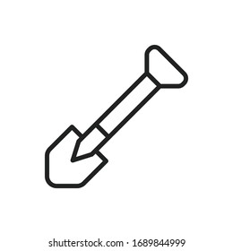 Simple shovel line icon. Stroke pictogram. Vector illustration isolated on a white background. Premium quality symbol. Vector sign for mobile app and web sites.