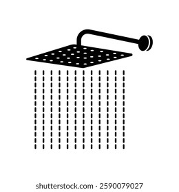 Simple shower black vector icon on a white background