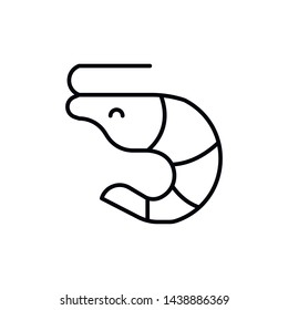 Simple shrimp line icon. Stroke pictogram. Vector illustration isolated on a white background. Premium quality symbols. Vector sign for mobile app and web sites