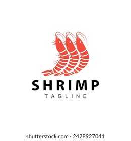 Simple shrimp logo design vector seafood sushi restaurant prawns template illustration