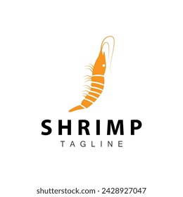 Simple shrimp logo design vector seafood sushi restaurant prawns template illustration