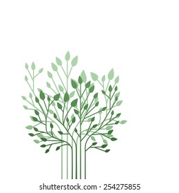 Simple shrubs isolated on a white background