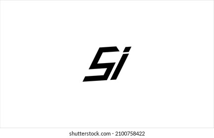 Einfaches Design des SI-Buchstaben-Logos. 