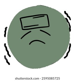 simple sick cute emoji in doodle style