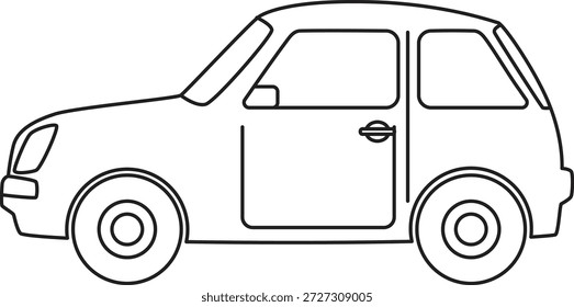 Simple side car line art perfect for beginner tracing, classroom decor, and decorative children’s activity worksheets.