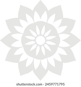 Diseño de mandala lateral simple, diseño de la flor