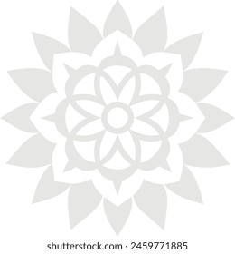 Diseño de mandala lateral simple, diseño de la flor