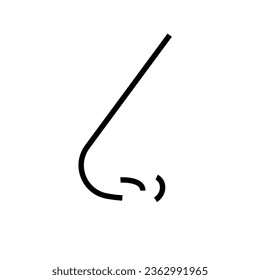 Simple side view nose icon. Vector.