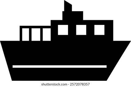 Simple sideways ship silhouette illustration