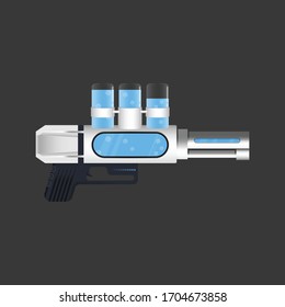 Simple Si-fi futuristic Gun Vector illustration for video games. Game weapon design. 