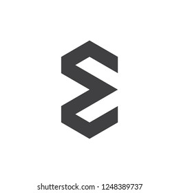 simple sigma symbol geometric logo vecor 