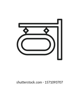 Simple sign board line icon. Stroke pictogram. Vector illustration isolated on a white background. Premium quality symbol. Vector sign for mobile app and web sites.