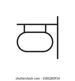 Simple sign board line icon. Stroke pictogram. Vector illustration isolated on a white background. Premium quality symbol. Vector sign for mobile app and web sites.