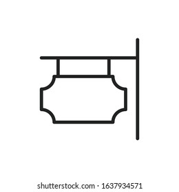 Simple sign board line icon. Stroke pictogram. Vector illustration isolated on a white background. Premium quality symbol. Vector sign for mobile app and web sites.