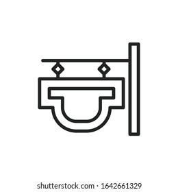 Simple sign board line icon. Stroke pictogram. Vector illustration isolated on a white background. Premium quality symbol. Vector sign for mobile app and web sites.