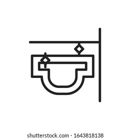Icono de línea de placa de señalización simple. Pictograma de trazo. Ilustración vectorial aislada en un fondo blanco. Símbolo de calidad superior. Signo de vector para aplicaciones móviles y sitios web.