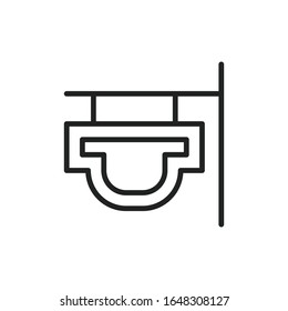 Simple sign board line icon. Stroke pictogram. Vector illustration isolated on a white background. Premium quality symbol. Vector sign for mobile app and web sites.