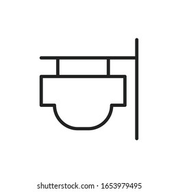 Simple sign board line icon. Stroke pictogram. Vector illustration isolated on a white background. Premium quality symbol. Vector sign for mobile app and web sites.