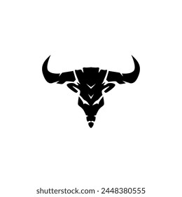 Simple sign of buffalo. Bull design template.
