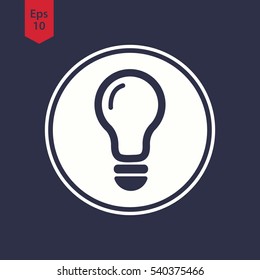 Simple Sign Of Bulb In Circle. Flat Symbol Of Idea. Vector Illustration