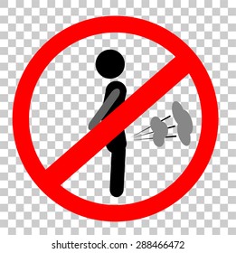 simple sign  do not fart, at transparent effect background
