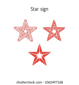 simple sign in the form of a star, optical illusion