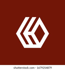
Simple sign of the initials UH very trendy symbol in hexagon logo. Logotype template vector in linear style.