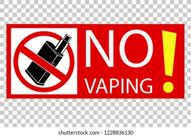 simple sign no vaping, at transparent effect background
