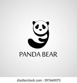 Simple sign a panda logo  - design template.