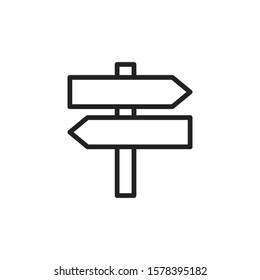 Simple sign post line icon. Stroke pictogram. Vector illustration isolated on a white background. Premium quality symbol. Vector sign for mobile app and web sites.