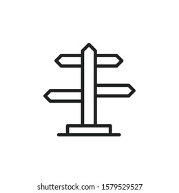 Simple sign post line icon. Stroke pictogram. Vector illustration isolated on a white background. Premium quality symbol. Vector sign for mobile app and web sites.