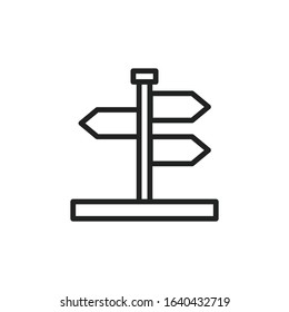 Simple sign post line icon. Stroke pictogram. Vector illustration isolated on a white background. Premium quality symbol. Vector sign for mobile app and web sites.