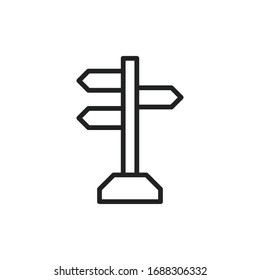 Simple sign post line icon. Stroke pictogram. Vector illustration isolated on a white background. Premium quality symbol. Vector sign for mobile app and web sites.