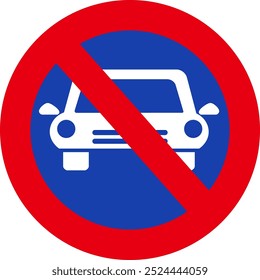 Ein einfaches Schild, das das Parken von Autos verbietet